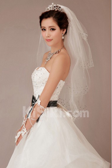 Organza Sweetheart Chapel Train Ball Gown with Crystals