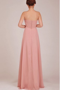 Chiffon Sweetheart Floor Length A-Line Dress with Ruched