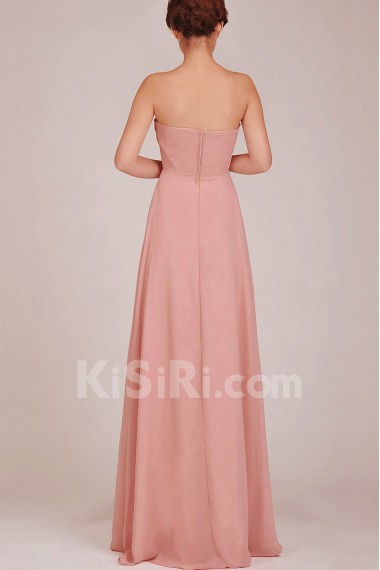 Chiffon Sweetheart Floor Length A-Line Dress with Ruched