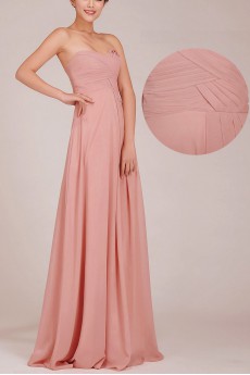 Chiffon Sweetheart Floor Length A-Line Dress with Ruched