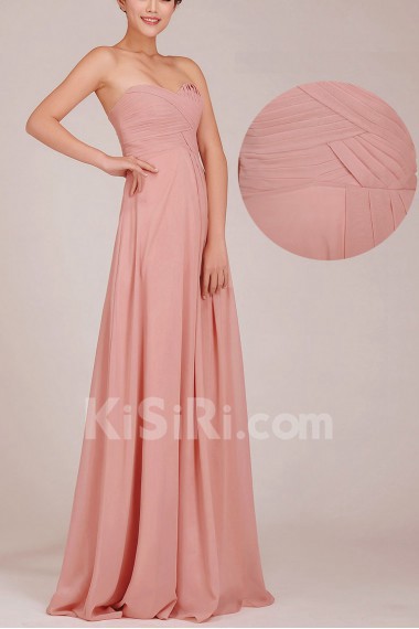 Chiffon Sweetheart Floor Length A-Line Dress with Ruched