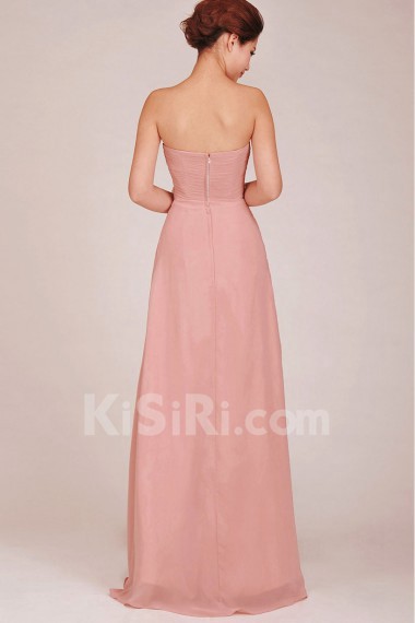 Chiffon Sweetheart Floor Length A-Line Dress with Beading