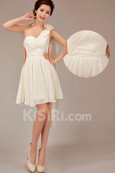 Chiffon  Knee-Length A-Line Dress with Flower