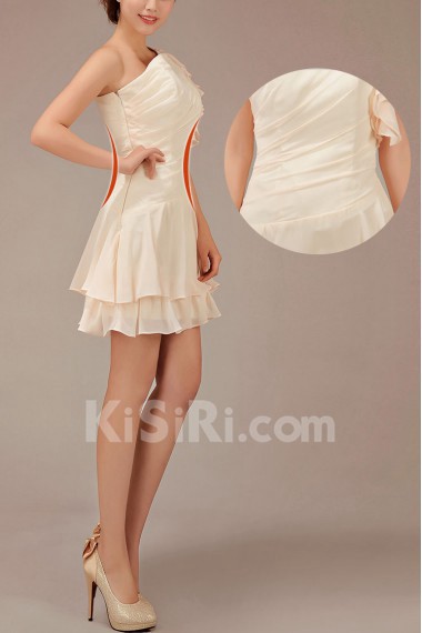 Chiffon  Short A-Line Dress with Ruffle