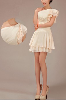 Chiffon  Short A-Line Dress with Ruffle