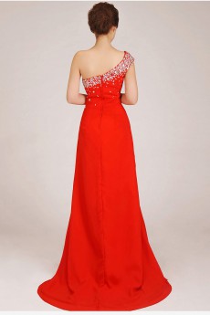 Chiffon  Sweep Train A-Line Dress with Sequins