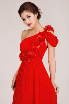 Chiffon  Floor Length Column Dress with Flowers