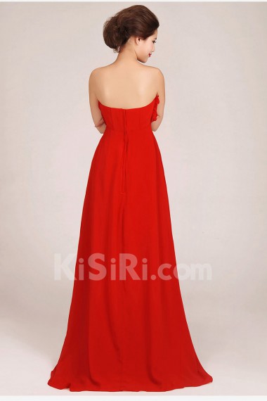 Chiffon Strapless Floor Length Column Dress