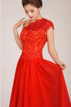 Chiffon  Floor Length A-Line Dress with Crystals