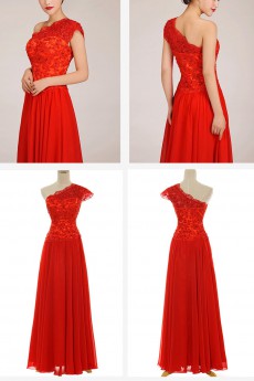 Chiffon  Floor Length A-Line Dress with Crystals