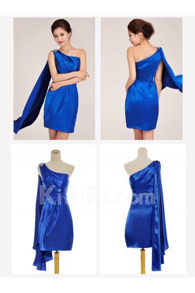 Satin  Short Sheath Dress with Ruffle