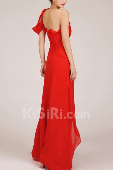 Chiffon  Floor Length A-Line Dress with Sequins