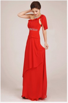 Chiffon  Floor Length A-Line Dress with Sequins