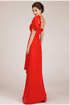 Chiffon  Floor Length A-Line Dress with Sequins