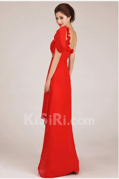 Chiffon  Floor Length A-Line Dress with Sequins