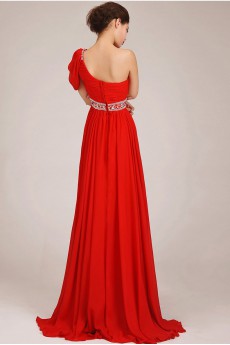 Chiffon  Floor Length A-Line Dress with Crystals