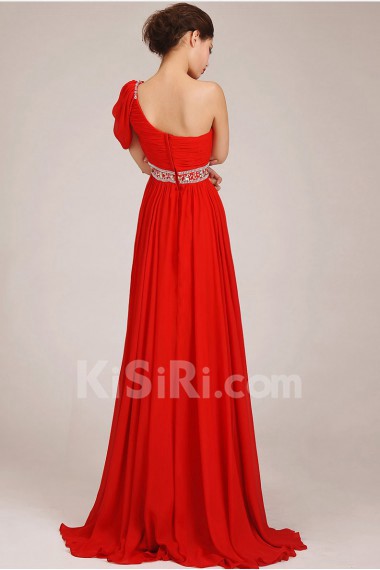 Chiffon  Floor Length A-Line Dress with Crystals