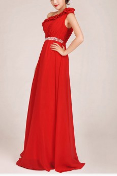 Chiffon  Floor Length A-Line Dress with Sequins