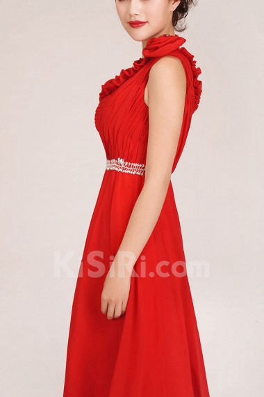 Chiffon  Floor Length A-Line Dress with Sequins