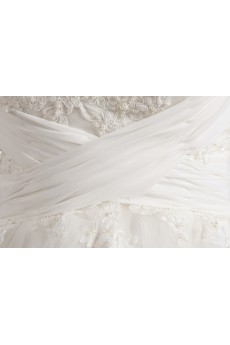 Organza Strapless Ball Gown with Crystal