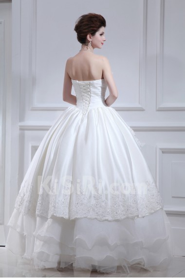 Organza Strapless Floor Length Ball Gown