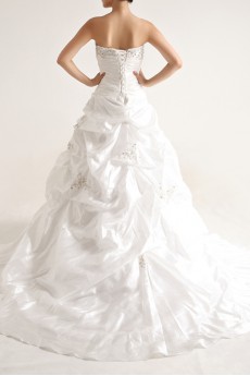 Taffeta Strapless Ball Gown with Sequins