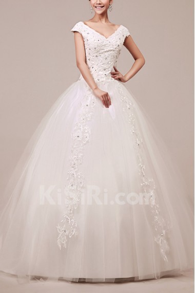 Organza Halter Ball Gown with Crystal