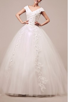 Organza Halter Ball Gown with Crystal