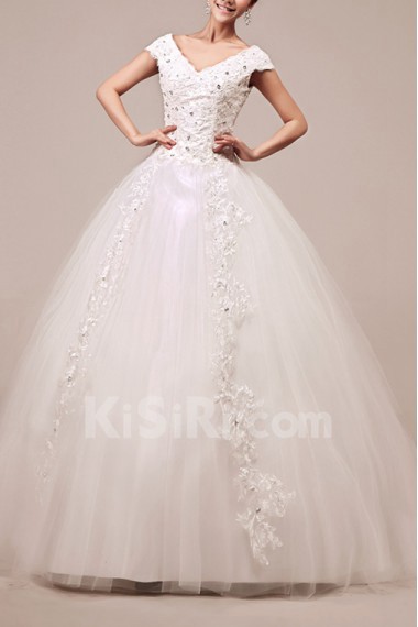 Organza Halter Ball Gown with Crystal