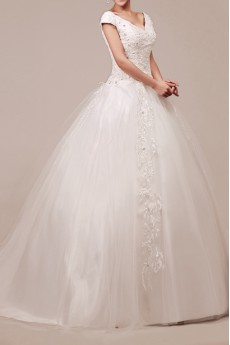 Organza Halter Ball Gown with Crystal