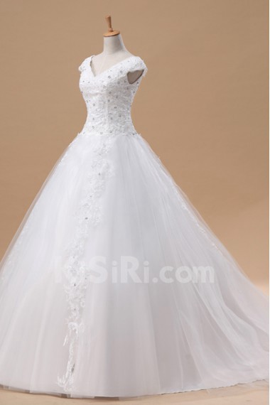 Organza Halter Ball Gown with Crystal