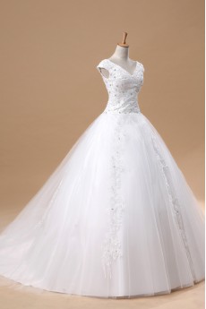 Organza Halter Ball Gown with Crystal