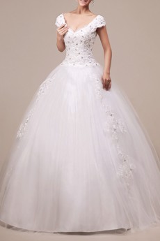 Organza Halter Floor Length Ball Gown with Crystal