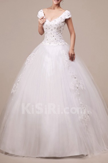 Organza Halter Floor Length Ball Gown with Crystal