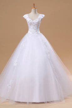 Organza Halter Floor Length Ball Gown with Crystal