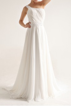 Chiffon One Shoulder A-line Gown