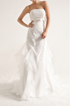 Organza Strapless Mermaid Gown