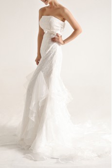 Organza Strapless Mermaid Gown