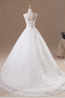 Organza Straps Neckline Ball Gown