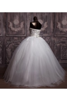 Net Strapless Floor Length Ball Gown with Sequins