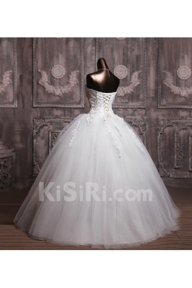 Satin Strapless Floor Length Ball Gown with Sequins