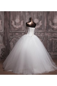 Satin Strapless Floor Length Ball Gown with Sequins