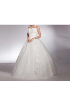 Net Sweetheart Floor Length Ball Gown with Sequins