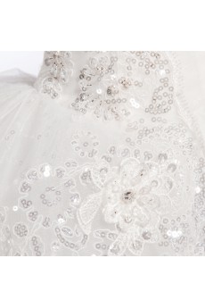 Net Sweetheart Floor Length Ball Gown with Sequins