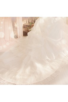 Tulle Strapless Cathedral Train Ball Gown