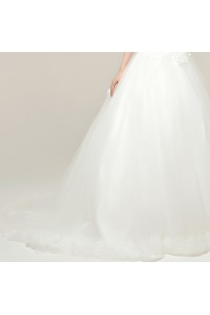 Organza Strapless Ball Gown with Beading