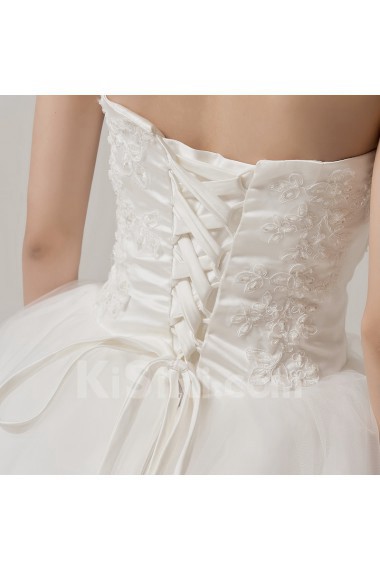 Satin Sweetheart Ball Gown with Embroidered