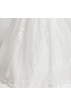 Lace Strapless Cathedral Train Ball Gown with Crystal