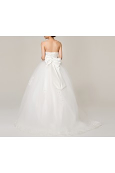 Satin Strapless Ball Gown with Sequins