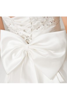 Satin Strapless Ball Gown with Sequins